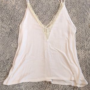American Eagle Soft & Sexy Deep V White Cami